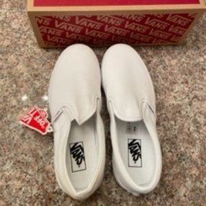 Girls White Canvas Slip-on Van's